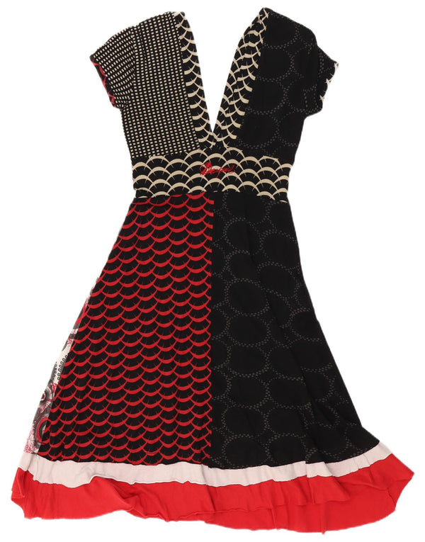 Desigual Kvinders Grafisk A-Line Kjole UK 10 Small Multicolored Geometric