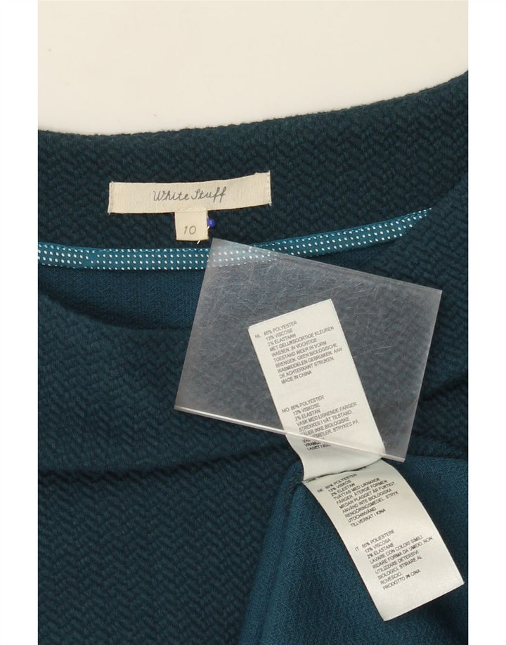 WHITE STUFF Dameskedekjole UK 10 Small Navy Blue Chevron Polyester