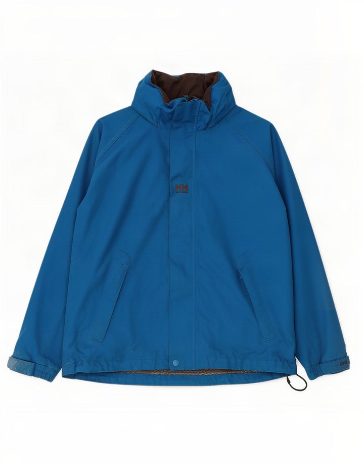 Helly Hansen Drenge Grafisk Hætte Regnjakke 13-14 År Blå Polyester