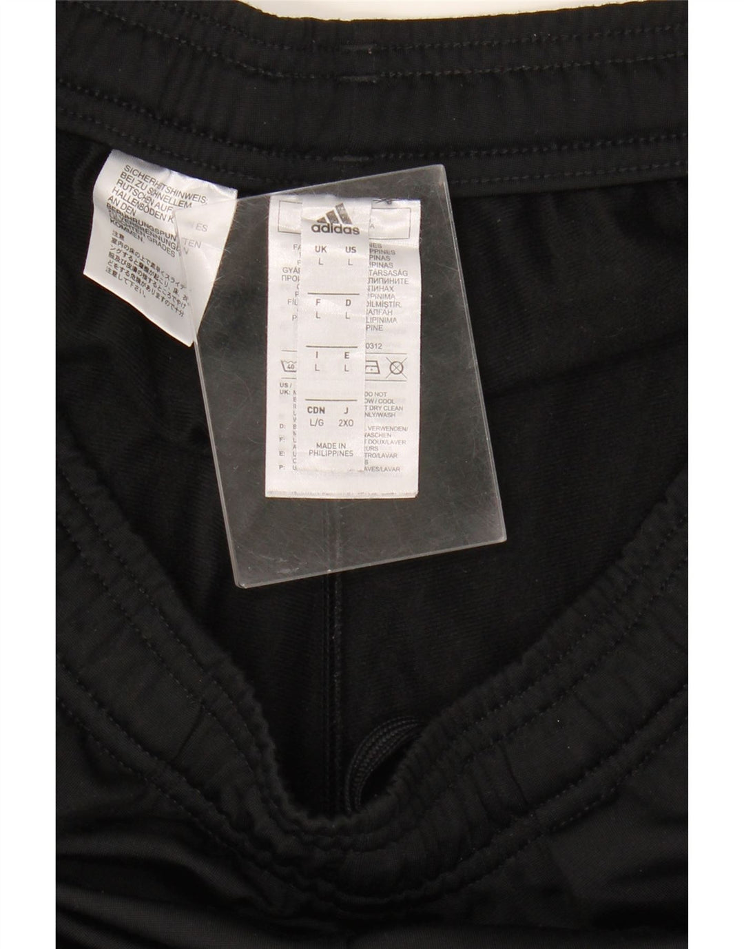 ADIDAS Womens Tracksuit Trousers Joggers UK 14 Large  Black Polyester Vintage Adidas and Second-Hand Adidas from Messina Hembry 