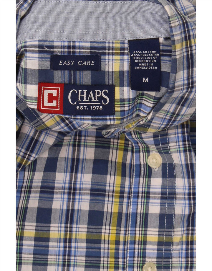 Chaps Herre Easy Care skjorte Medium blå ternet bomuld