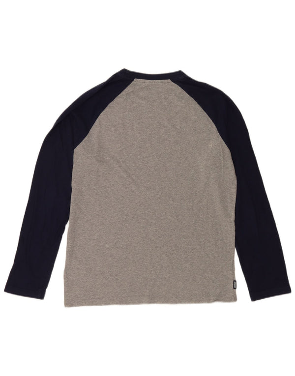 Superdry Herre Top Langærmet Medium Grey Colourblock Bomuld