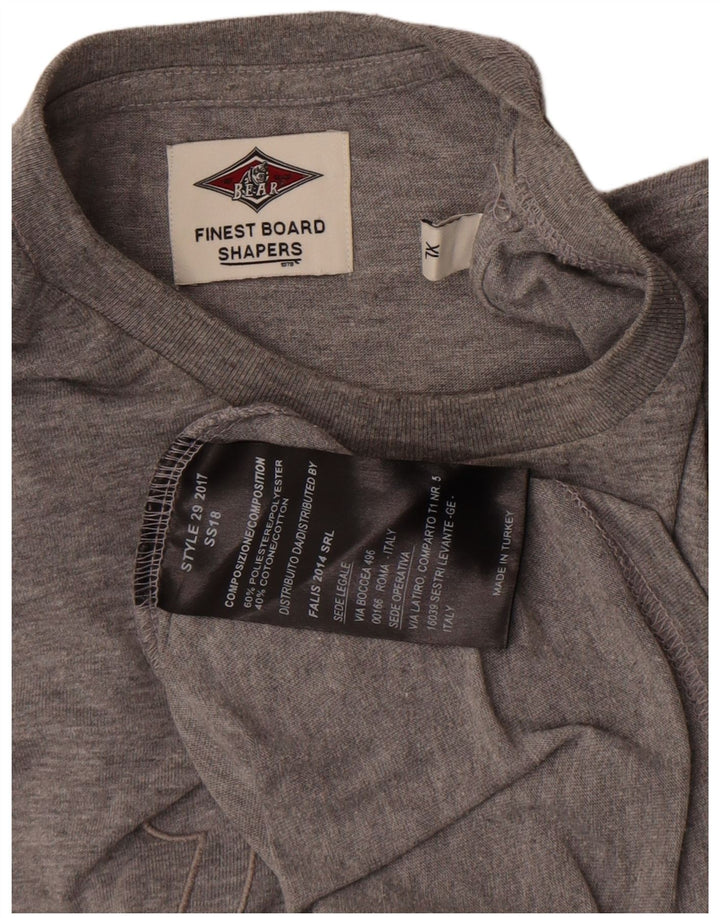 Bear Herre Grafisk T-Shirt Top XL Grå Flecked Polyester