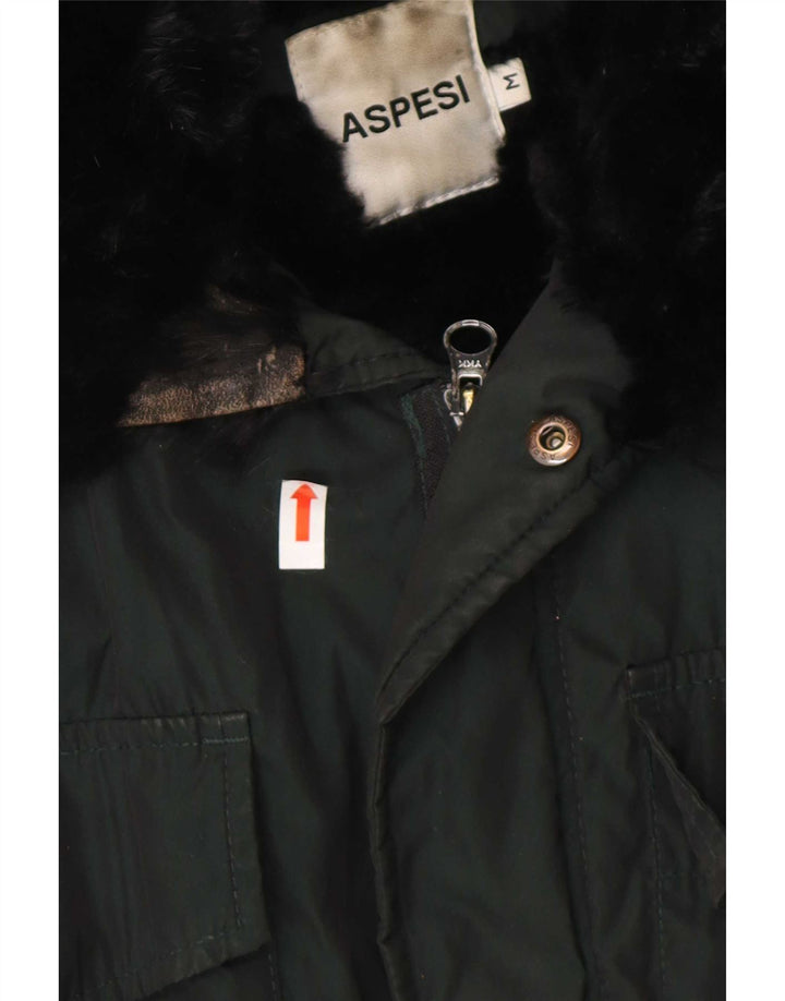 Aspesi Herre Military Jacket UK 38 Medium Green Colourblock Polyester
