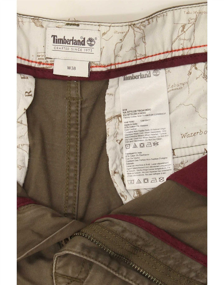 Timberland Herre Cargo Shorts W38 XL Khaki Bomuld