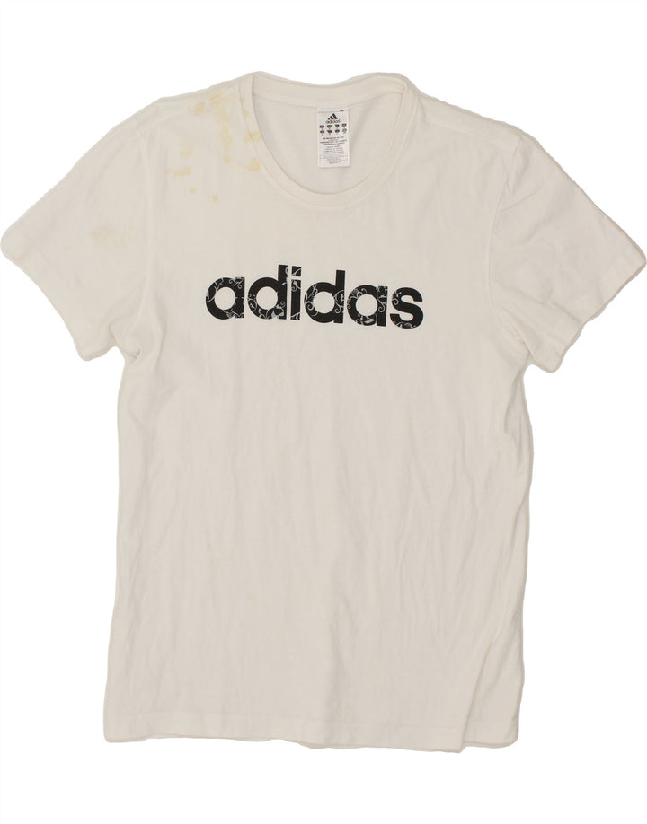 ADIDAS Mens Graphic T-Shirt Top Medium White Cotton Vintage Adidas and Second-Hand Adidas from Messina Hembry 