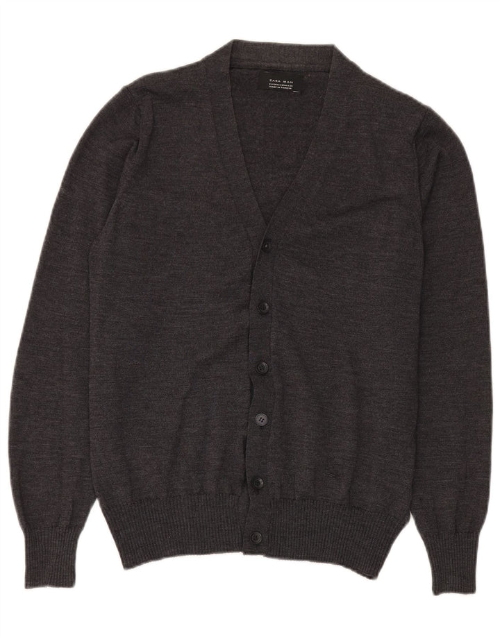 Zara herre cardigan sweater mellemgrå