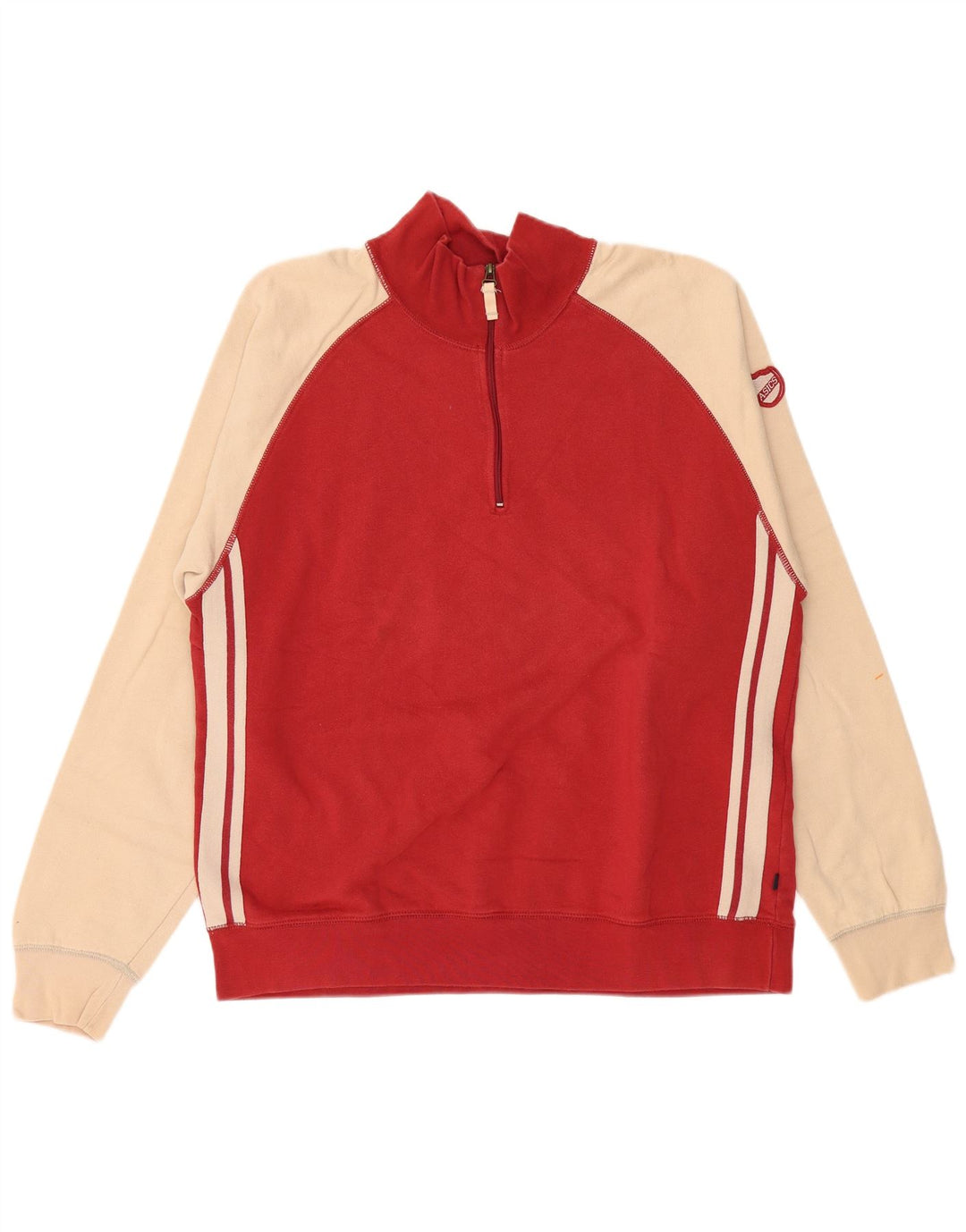 ASICS Sweatshirt med lynlås til mænd 2XL Rød Colourblock Bomuld