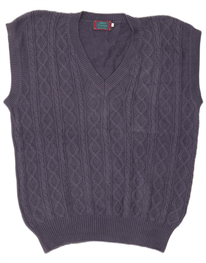 Vintage herrevest tanktop stor marineblå bomuld
