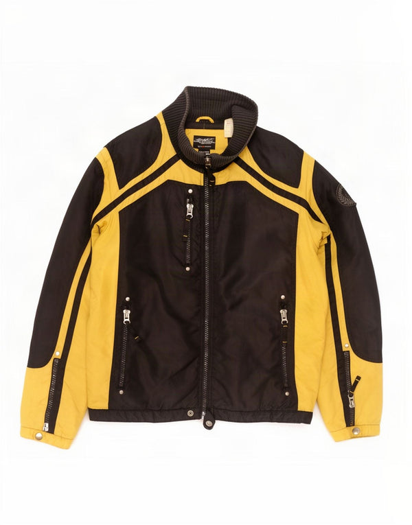 Energie Herre Graphic Racer Jacket UK 44 2XL Sort Colourblock Polyamid