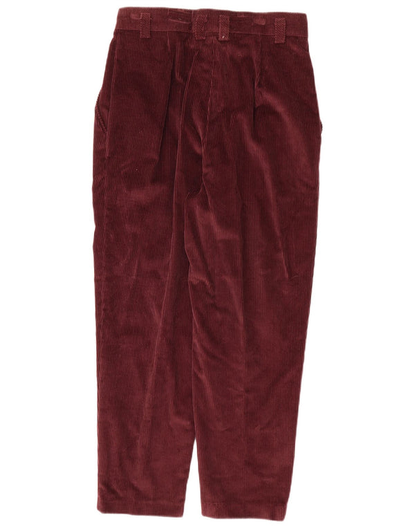 ST MICHAEL Dame Pegged Corduroy Bukser UK 14 Medium W28 L26 Burgundy