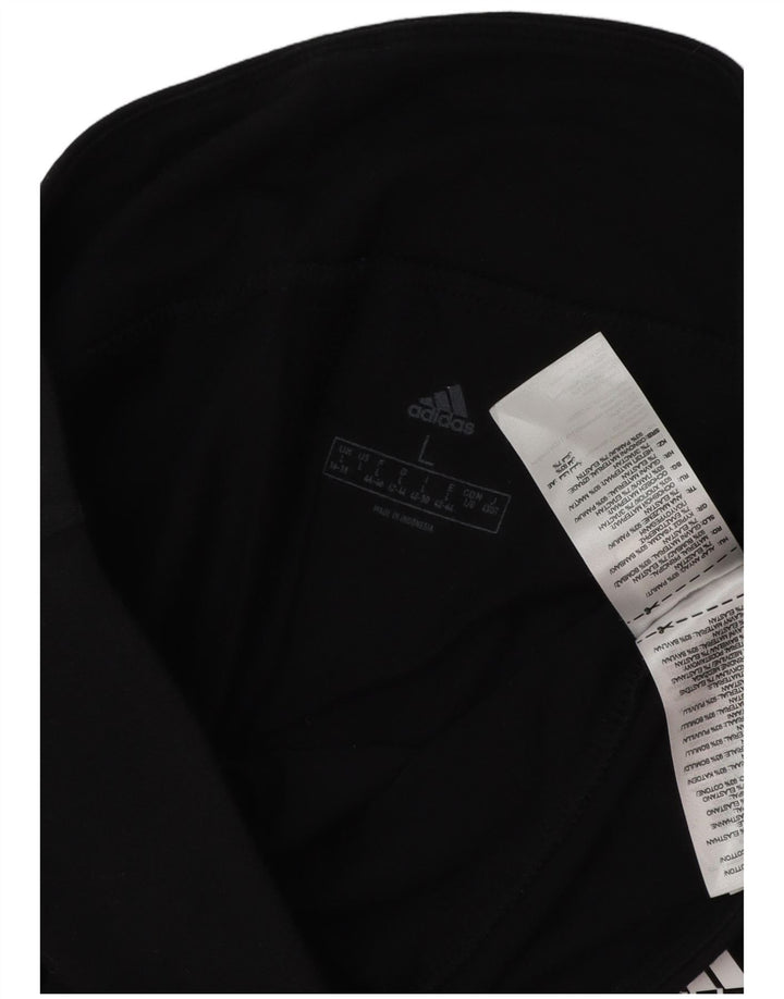ADIDAS Grafiske Leggings til kvinder UK 16/18 Stor sort bomuld