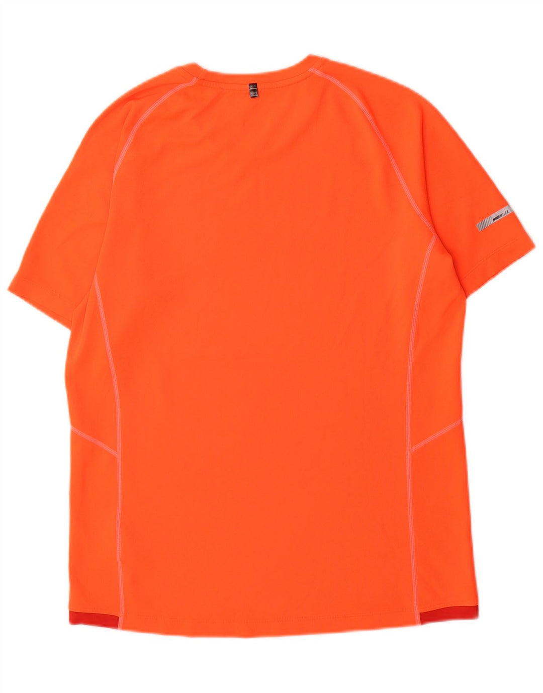 Nike Herre Dri Fit T-shirt Top Medium Orange Colourblock Polyester