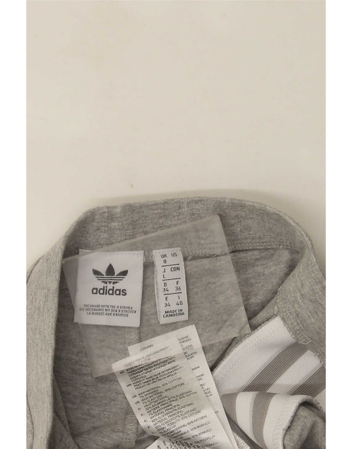 Adidas Dame Grafiske Leggings UK 8 Små Grå Bomuld