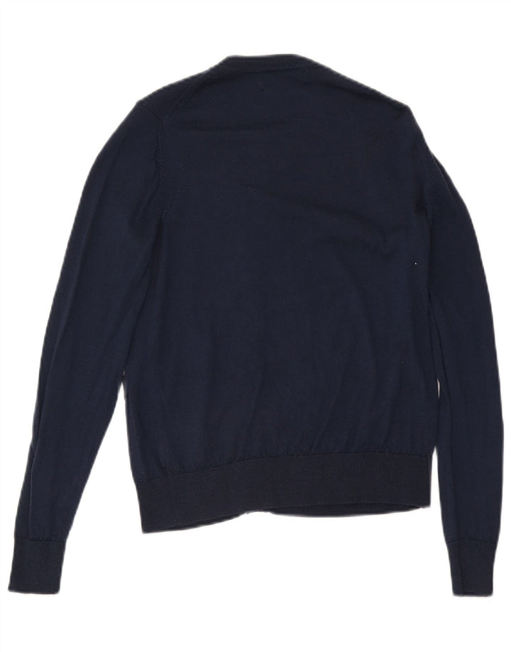 Marks & Spencer Dame Cardigan Sweater UK 8 Small Navy Blue Merino Wool