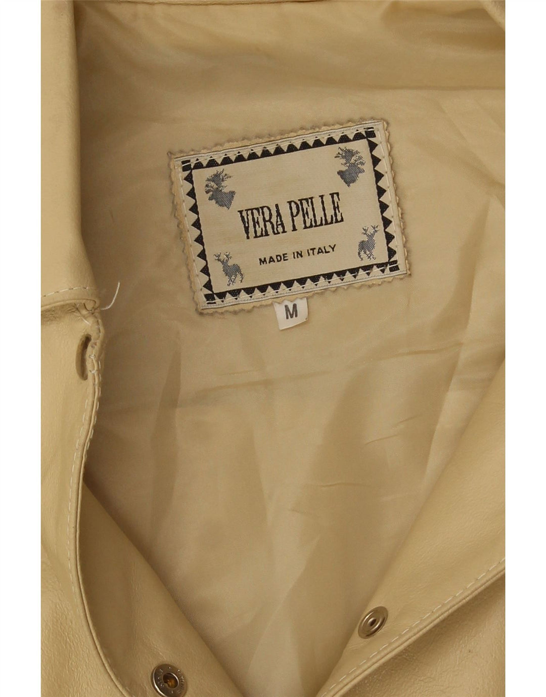 Vintage læderjakke til kvinder, medium beige læder
