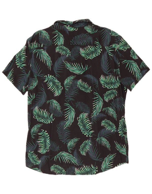 Jack Wills Kortærmet Slim Fit Skjorte til mænd XL Grøn Floral Hawaiian