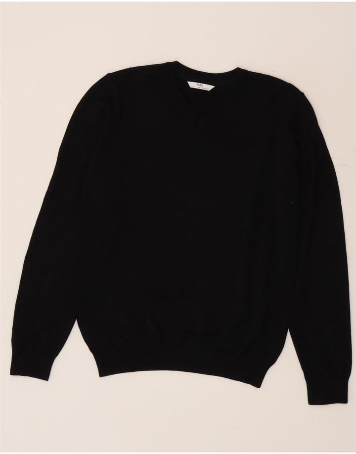 Marks & Spencer Boys V-hals sweater 12-13 år sort bomuld