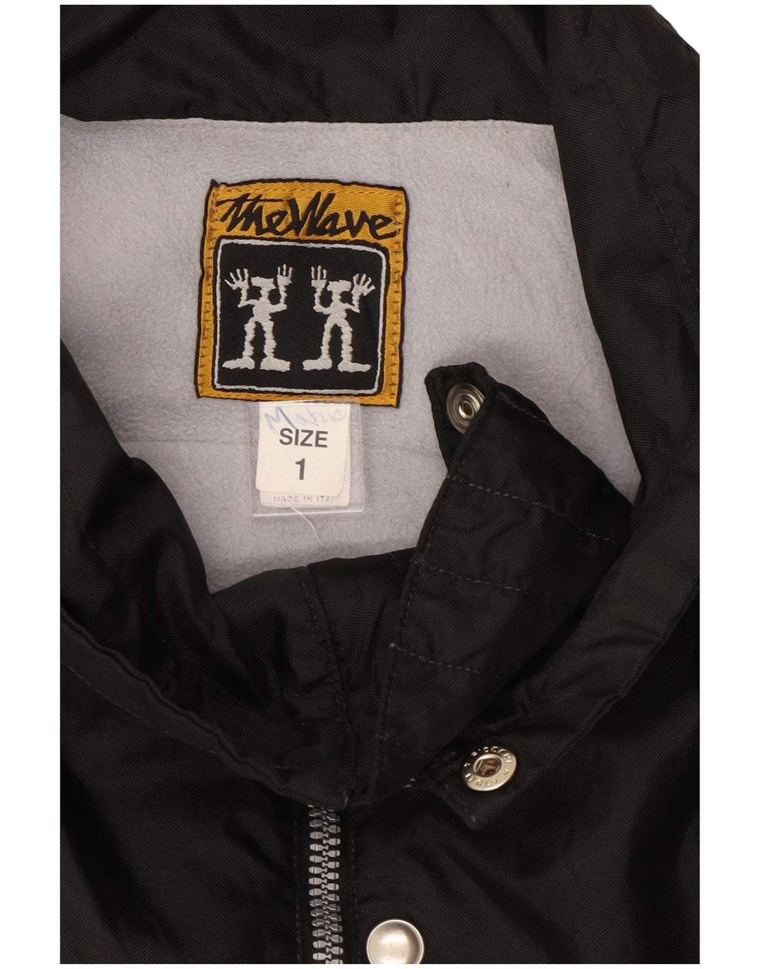 Vintage Herre Grafisk Windbreaker Jacket UK 40 Stor Sort Nylon