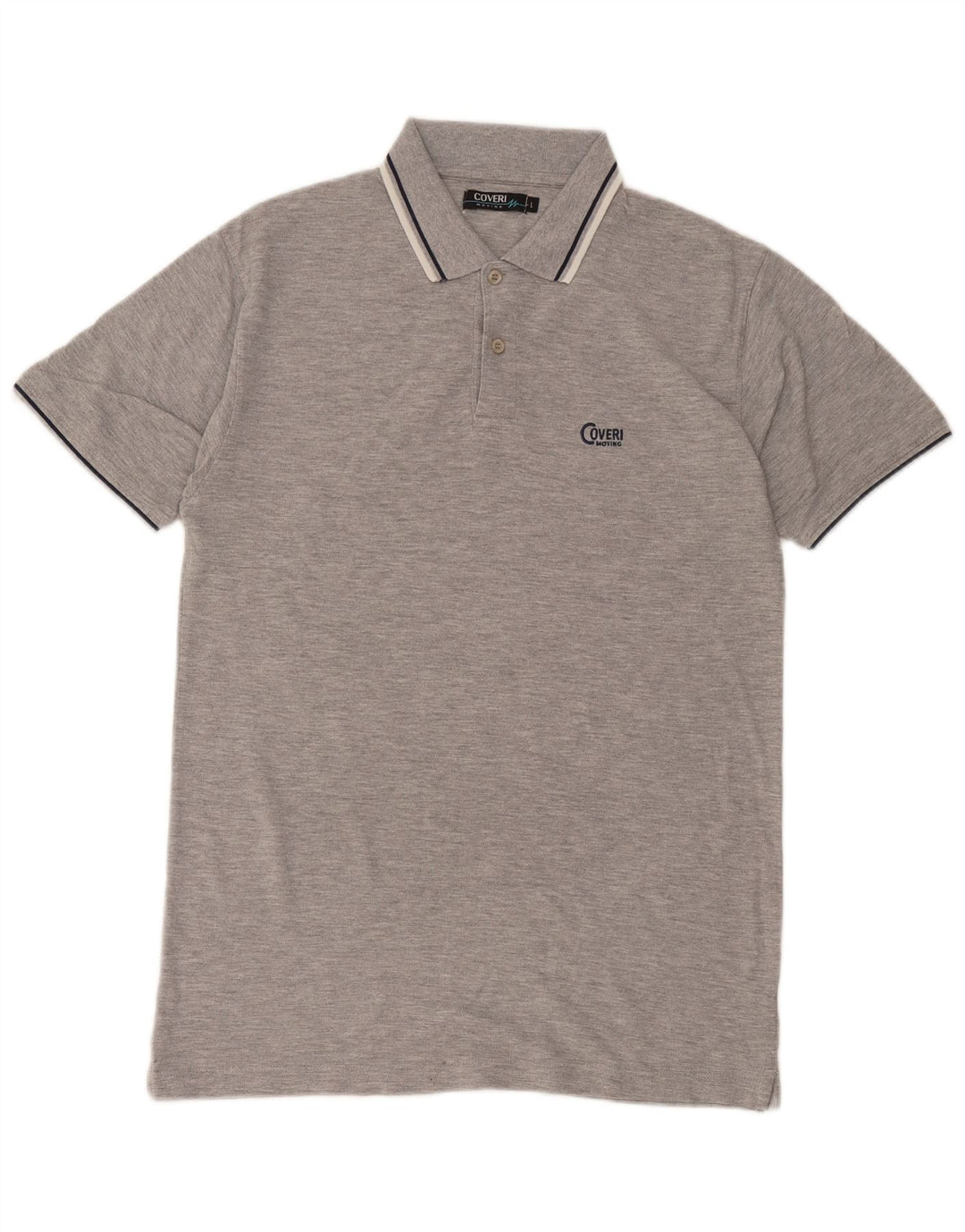 Coveri Herre Polo Shirt Stor Grå Bomuld