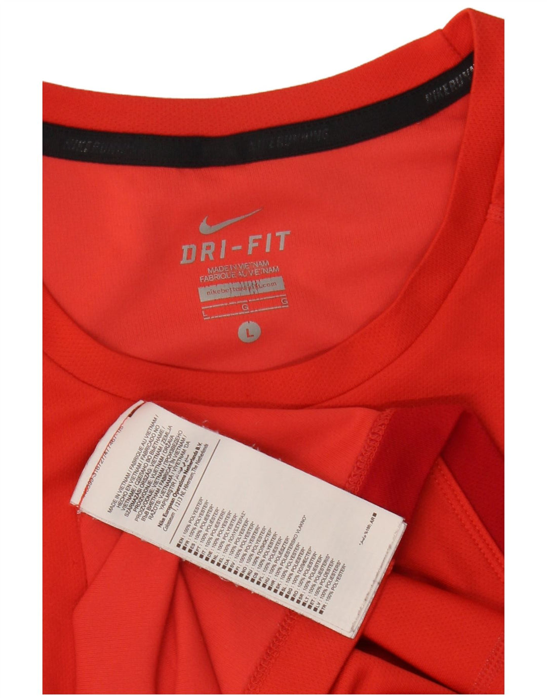 NIKE Herre Dri Fit T-Shirt Top Stor Rød Polyester