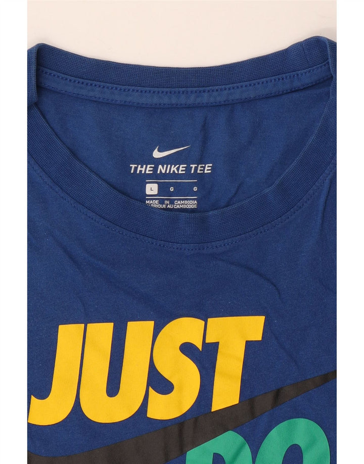 NIKE Grafisk T-shirt top til mænd, stor blå