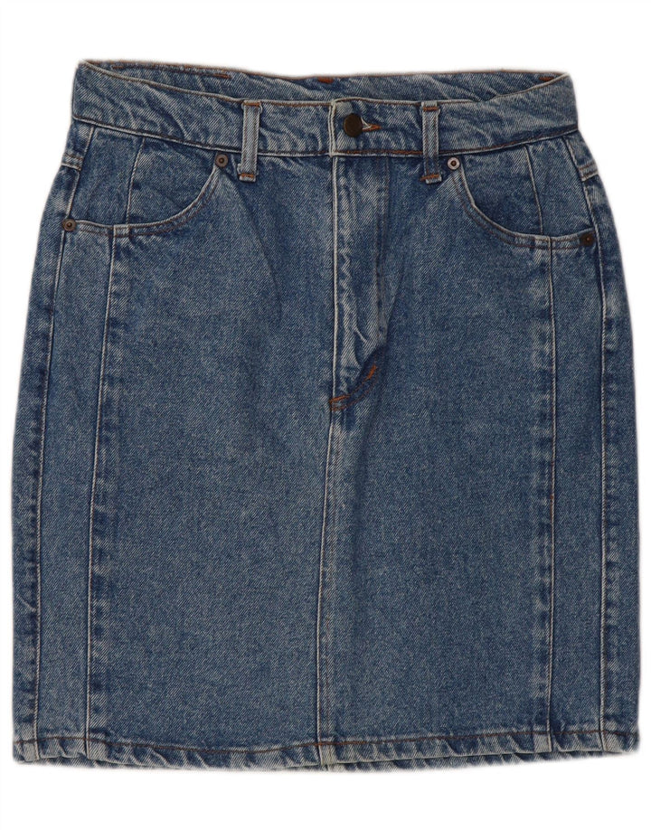 VINTAGE Dame Denim Nederdel W32 Stor Blå Bomuld