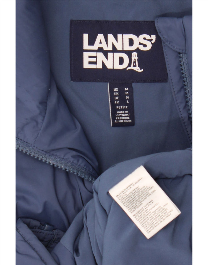 Lands End Herre Petite Polstret Gilet UK 38 Medium Navy Blue Nylon