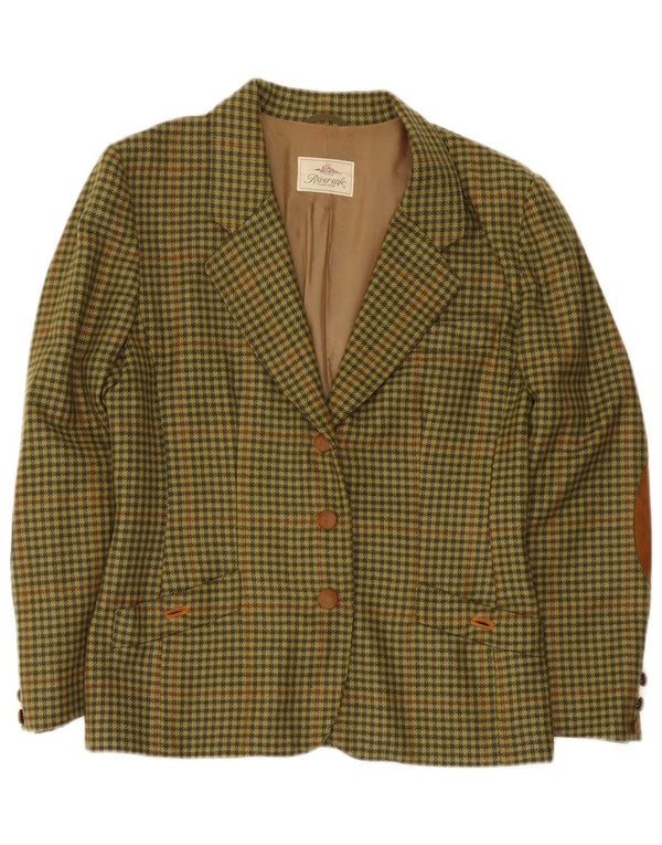 Vintage herre 3-knaps blazerjakke IT 44 Medium Green Houndstooth