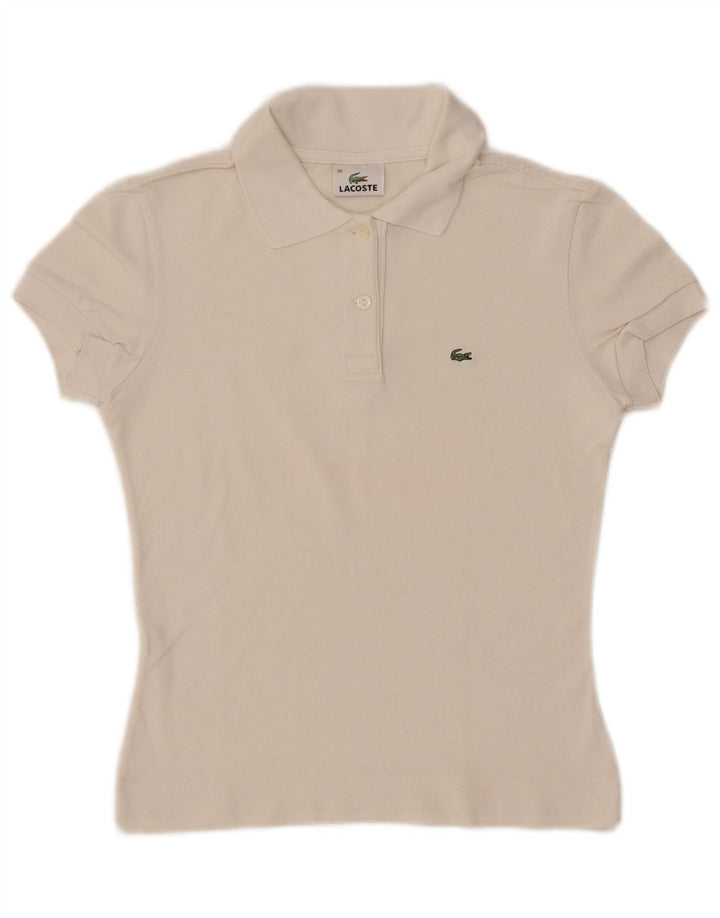 LACOSTE Poloshirt til kvinder str. 38 Medium hvid bomuld