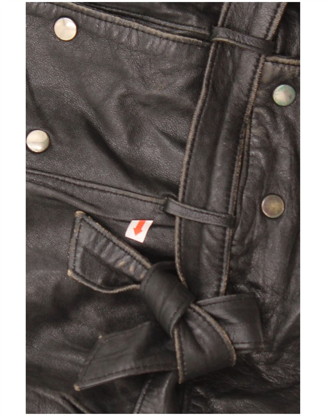 VINTAGE Oversized læderjakke til kvinder EU 42 Stor sort læder