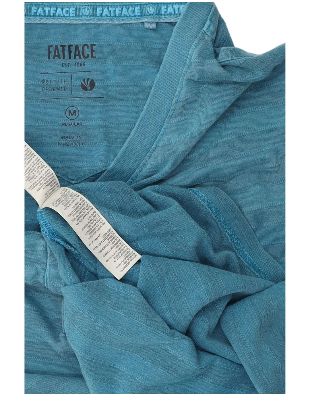 Fat Face Herre T-Shirt Top Medium Blå Stribet Bomuld
