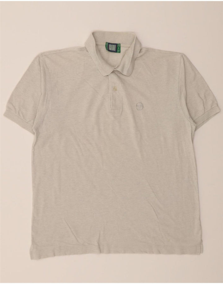 SERGIO TACCHINI Mens Polo Shirt IT 50 Medium Grey Vintage Sergio Tacchini and Second-Hand Sergio Tacchini from Messina Hembry 