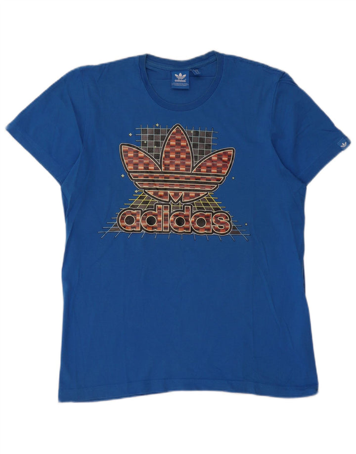 Adidas Grafisk T-shirt top til mænd, lille blå bomuld