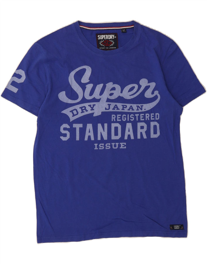 SUPERDRY Mens Graphic T-Shirt Top Medium Blue Cotton Vintage Superdry and Second-Hand Superdry from Messina Hembry 