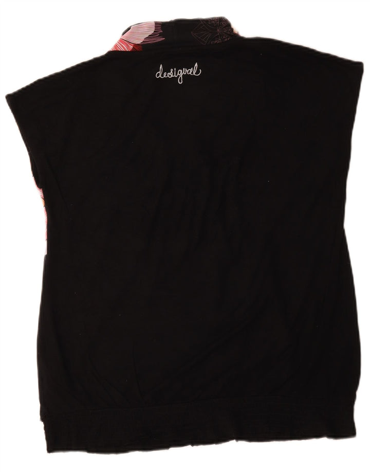 Desigual Damebluse Top UK 16 Stor flerfarvet blomsterviscose