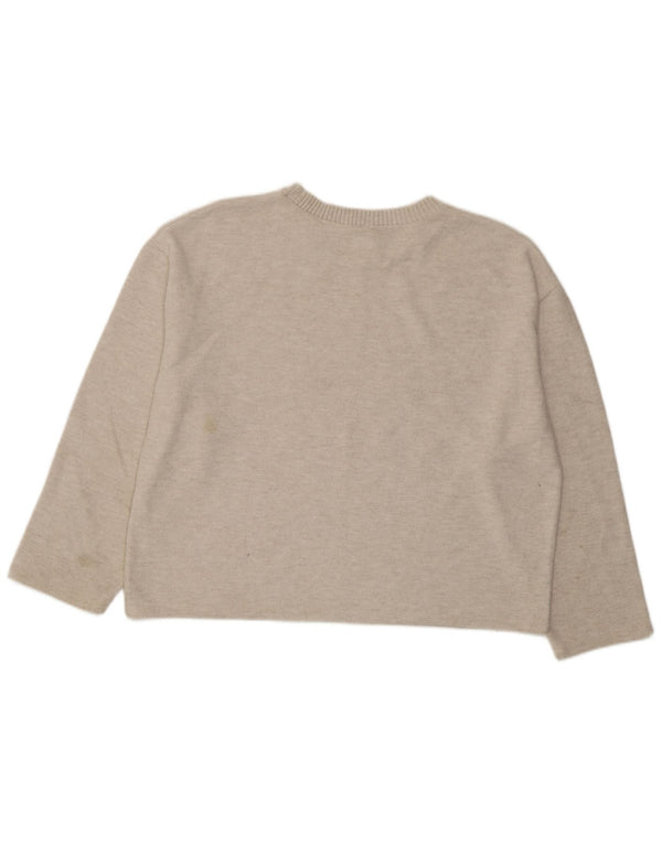 Zara Dame Oversized Top Langærmet UK 16 Large Off White