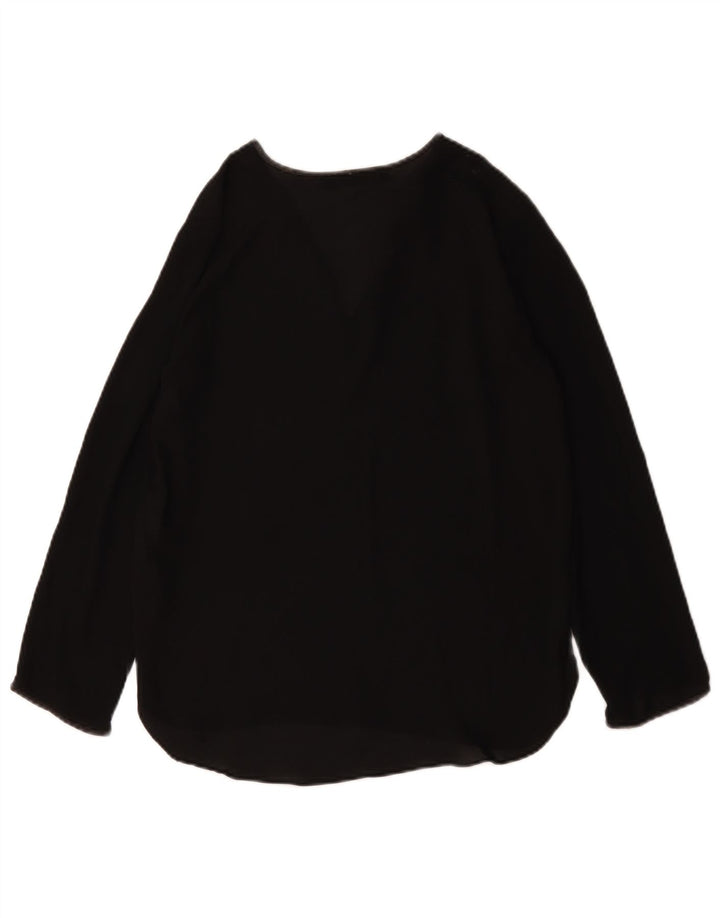 Zara Dametop Langærmet UK 10 Lille Sort Polyester