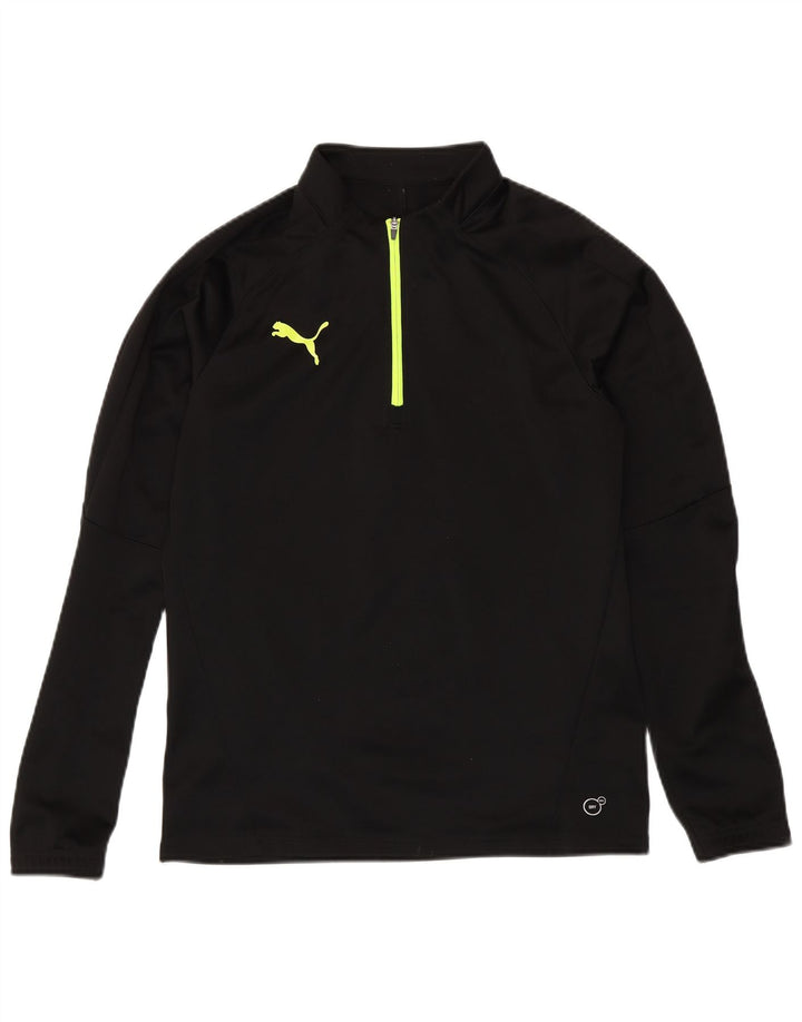 PUMA Mens Zip Neck Pullover Tracksuit Top Small Black