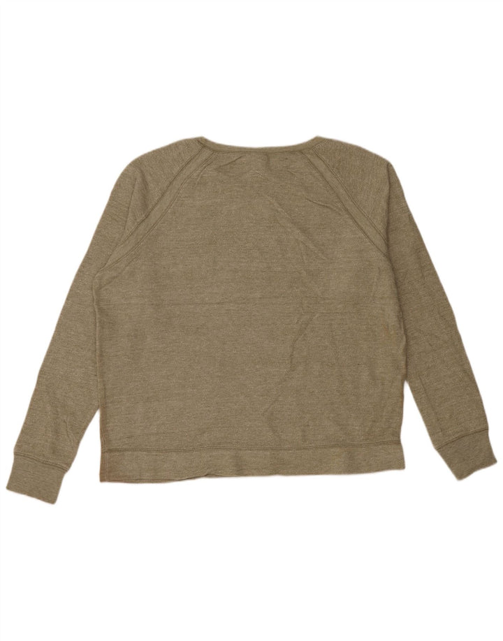 Reebok Dame Oversized Sweatshirt Jumper UK 18 XL Khaki Flecked Bomuld