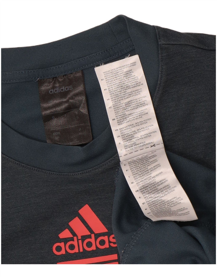 Adidas Grafisk T-shirt top til mænd, lille marineblå polyester