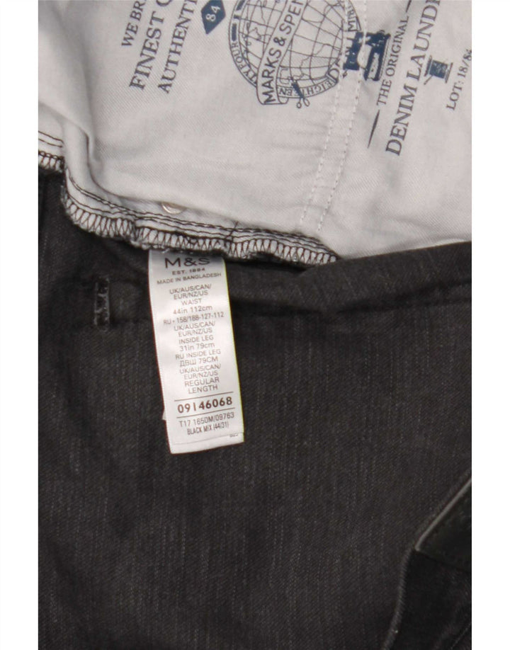 Marks & Spencer Straight Jeans til mænd W44 L31 Sort bomuld