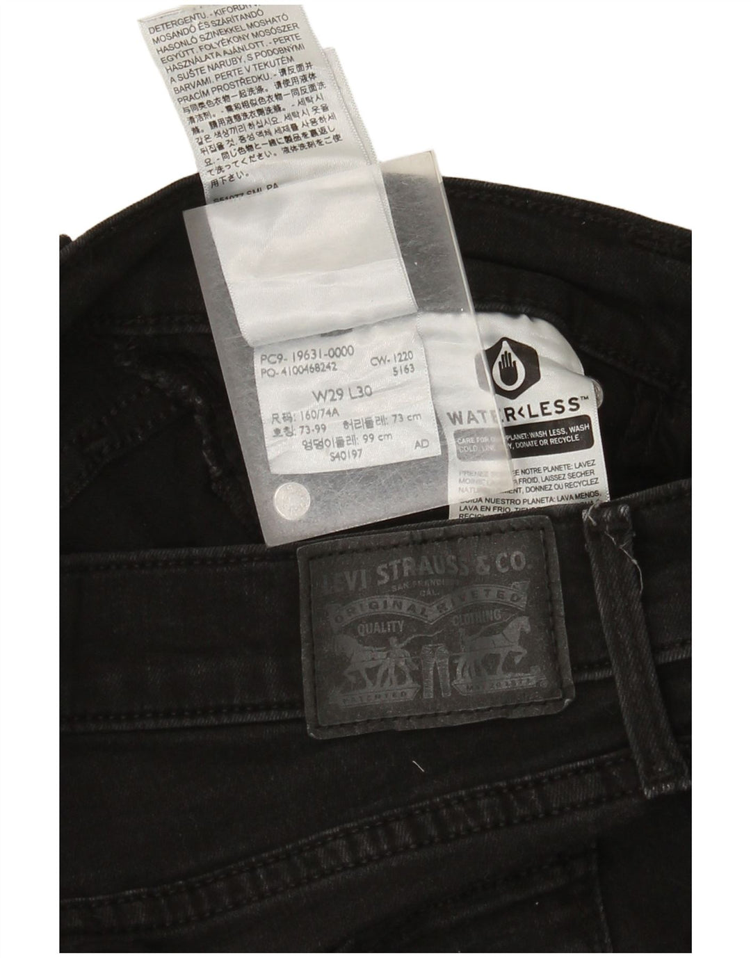 Levi's Womens 314 Shaping Straight Jeans W29 L30 Sort bomuld