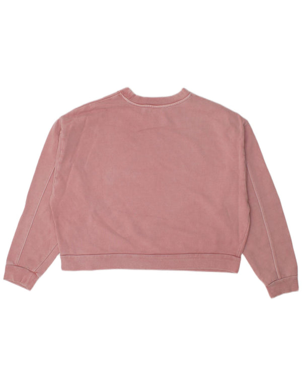 Levi's Womens Oversized Crop Graphic Sweatshirt Jumper UK 14 Medium Pink