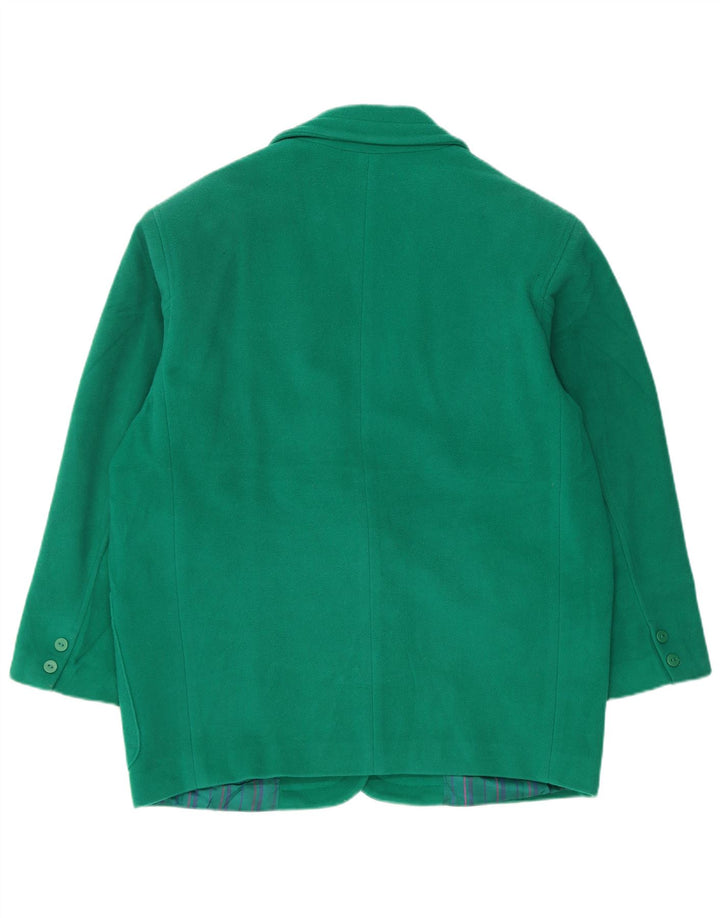 Benetton Dame 2 Button Oversized Blazer Jacket IT 40 Lille Grøn Uld