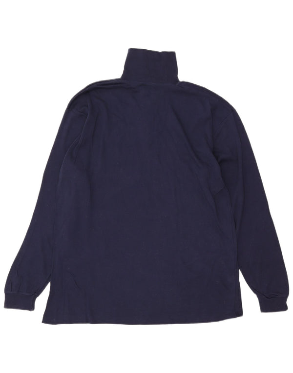 CONTE OF FLORENCE Herre Zip Neck Top Langærmet IT 52 Large Navy Blue