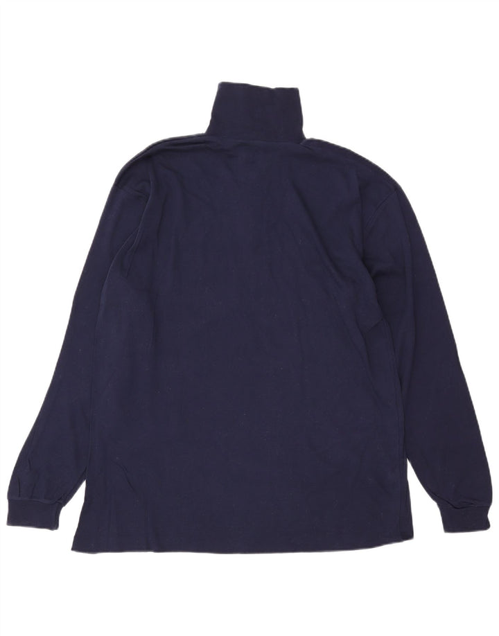 CONTE OF FLORENCE Herre Zip Neck Top Langærmet IT 52 Large Navy Blue