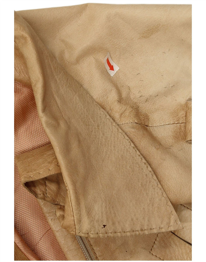 Sinclair Womens Military Læderfrakke UK 14 Medium Beige Læder