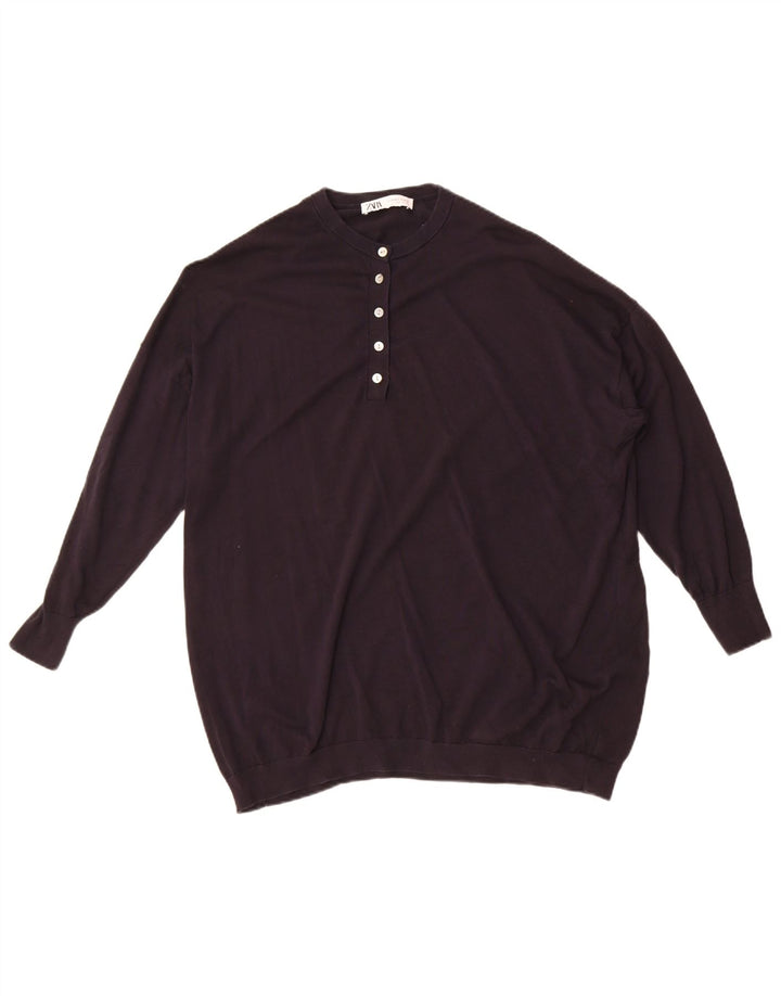 Zara dame sweater med rund hals i overstørrelse UK 6 XS marineblå