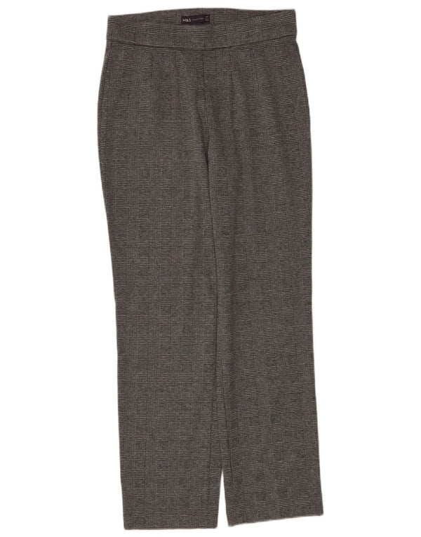 Marks & Spencer Dame Casual Bukser UK 10 Small W30 L28 Grå Houndstooth